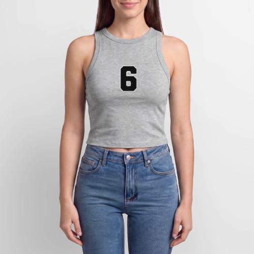 Varsity Number 6 Sports Font - Slim Fit Rib Women's Tank Top
