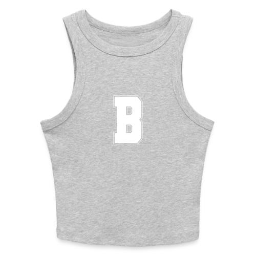 White Letter B – Varsity Alphabet Monogram - Slim Fit Rib Women's Tank Top