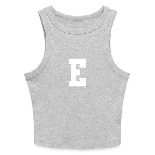 White Letter E – Varsity Alphabet Monogram - Slim Fit Rib Women's Tank Top