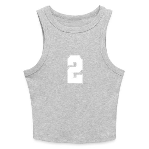 White Number 2 – Varsity Font - Slim Fit Rib Women's Tank Top