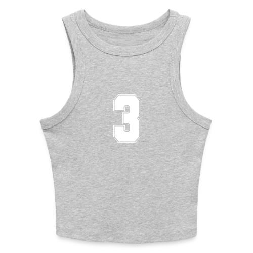 White Number 3 – Varsity Font - Slim Fit Rib Women's Tank Top