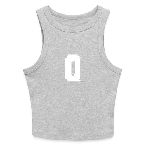 White Letter Q – Varsity Alphabet Monogram - Slim Fit Rib Women's Tank Top