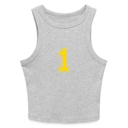 Number 1 in a classic athletic collegiate font - Slim Fit Rib Women's Tank Top