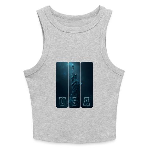 Neon Liberty USA Triptych - Slim Fit Rib Women's Tank Top