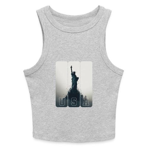 USA: Liberty Rising Over Manhattan - Slim Fit Rib Women's Tank Top