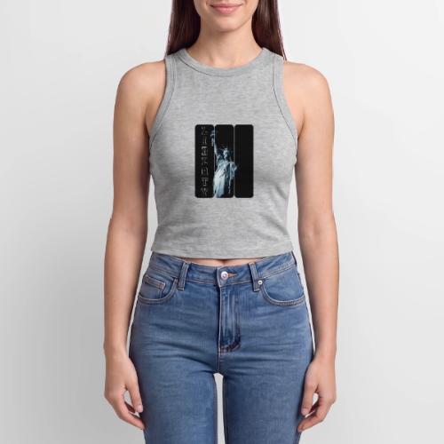 USA: Vertical Liberty - Slim Fit Rib Women's Tank Top