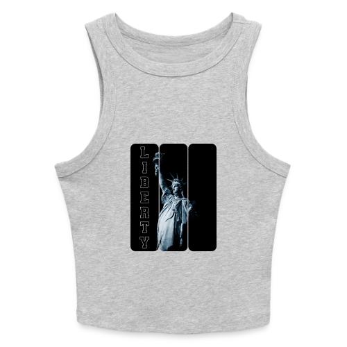USA: Vertical Liberty - Slim Fit Rib Women's Tank Top