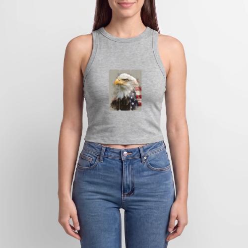 USA: Eagle of the Free - Slim Fit Rib Women's Tank Top