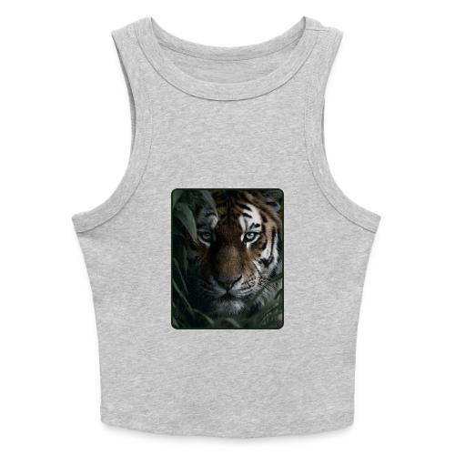 Tiger Jungle Eyes Wildlife Design - Slim Fit Rib Women's Tank Top