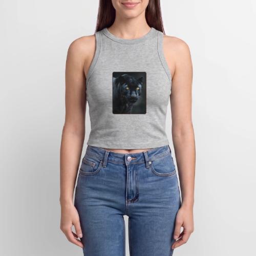 Black Panther Glowing Eyes Design - Slim Fit Rib Women's Tank Top