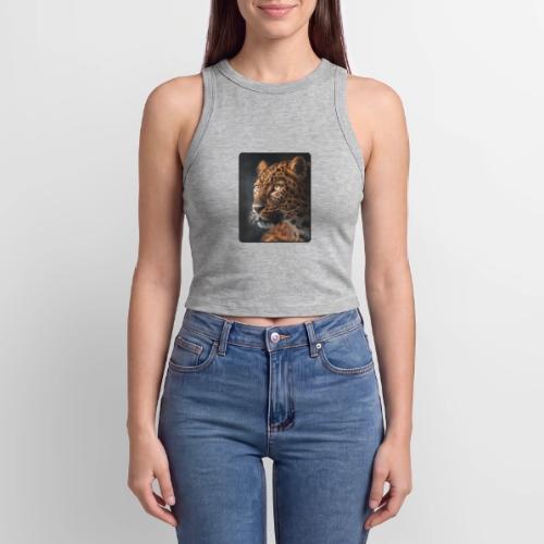 Amur Leopard Face Wildlife Design - Slim Fit Rib Women's Tank Top