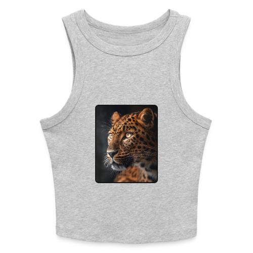 Amur Leopard Face Wildlife Design - Slim Fit Rib Women's Tank Top