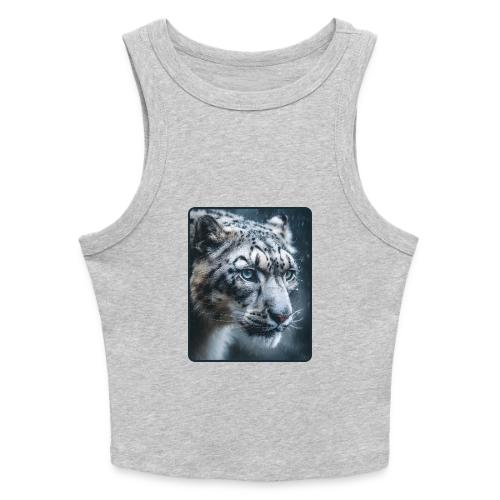 Snow Leopard Blue Eyes Design - Slim Fit Rib Women's Tank Top