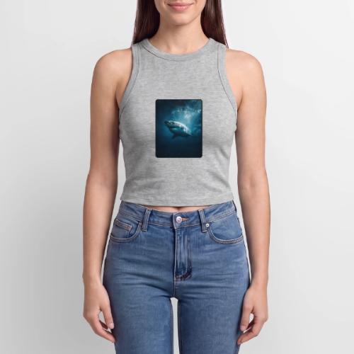 Great White Shark Ocean Design - Slim Fit Rib Women's Tank Top