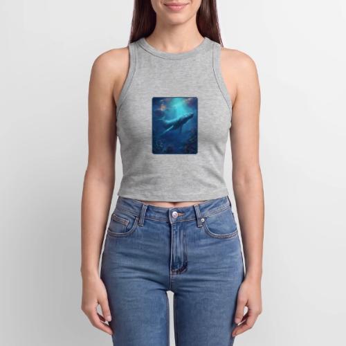 Humpback Whale Ocean Reef Design - Slim Fit Rib Women's Tank Top