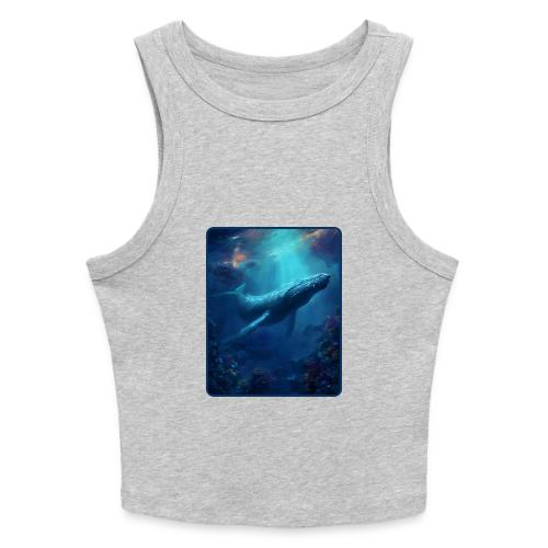 Humpback Whale Ocean Reef Design - Slim Fit Rib Women's Tank Top