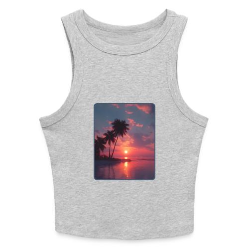 Tropical Sunset Ocean Reflection Design - Slim Fit Rib Women's Tank Top