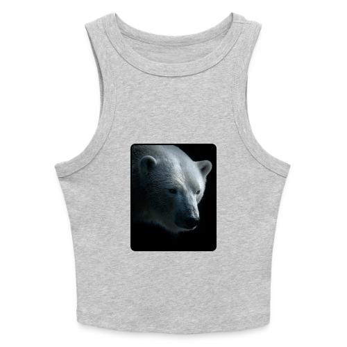 Polar Bear Close-Up Wildlife Design - Slim Fit Rib Women's Tank Top
