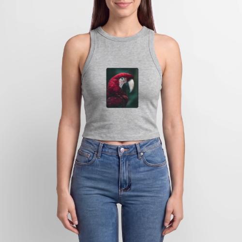Red Green Macaw Bird Portrait Design - Slim Fit Rib Women's Tank Top