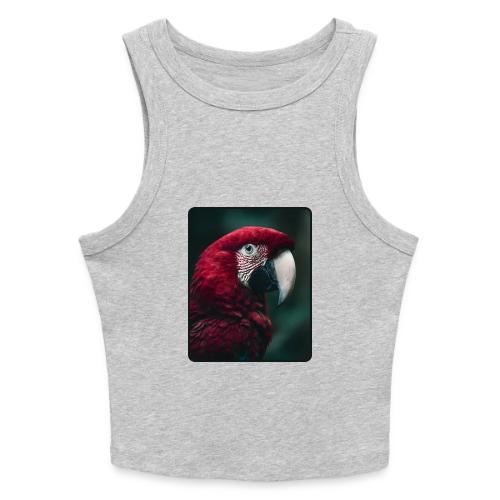Red Green Macaw Bird Portrait Design - Slim Fit Rib Women's Tank Top