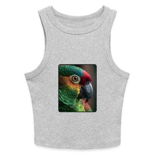 Colorful Parrot Close-Up Design - Slim Fit Rib Women's Tank Top