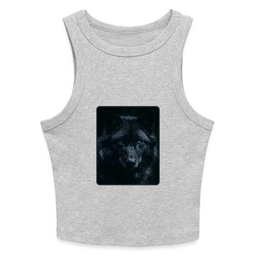Black Wolf Intense Eyes Portrait Design - Slim Fit Rib Women's Tank Top