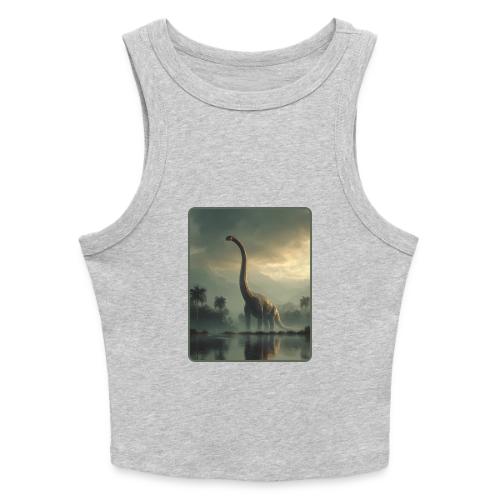 Brachiosaurus Misty Lake Design - Slim Fit Rib Women's Tank Top