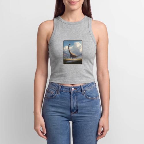 Brachiosaurus Valley Landscape Design - Slim Fit Rib Women's Tank Top