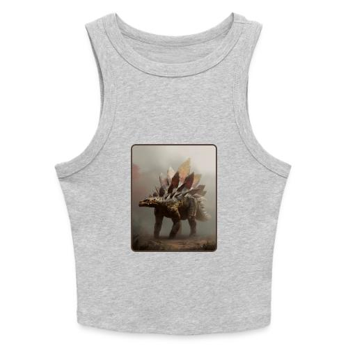 Stegosaurus Misty Forest Design - Slim Fit Rib Women's Tank Top