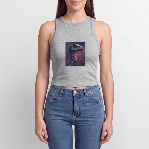 Blue Velociraptor Portrait Design - Slim Fit Rib Women's Tank Top