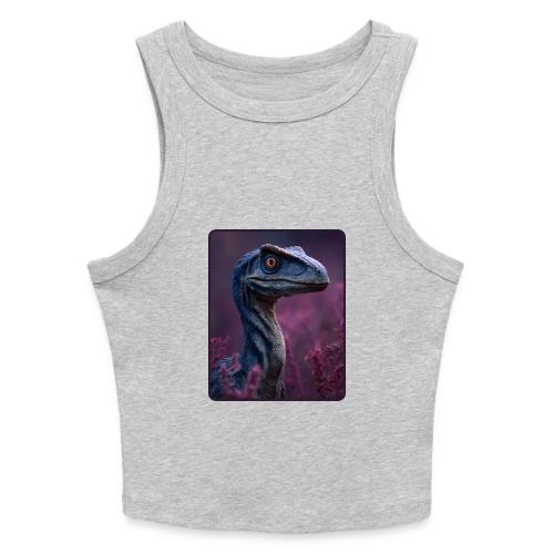 Blue Velociraptor Portrait Design - Slim Fit Rib Women's Tank Top