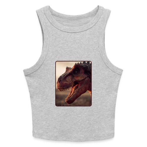 T Rex Roaring Close-Up Design - Slim Fit Rib Women's Tank Top