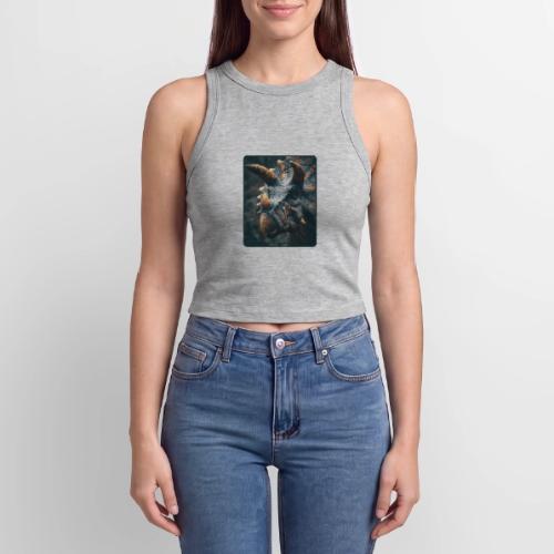 Triceratops Detailed Portrait Design - Slim Fit Rib Women's Tank Top