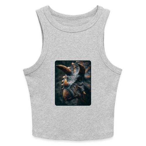 Triceratops Detailed Portrait Design - Slim Fit Rib Women's Tank Top