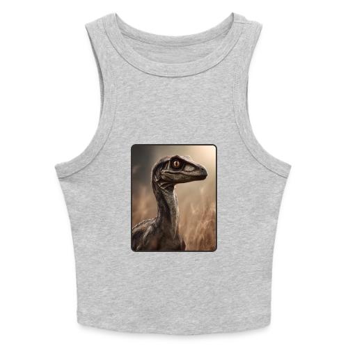Velociraptor Feathered Portrait Design - Slim Fit Rib Women's Tank Top