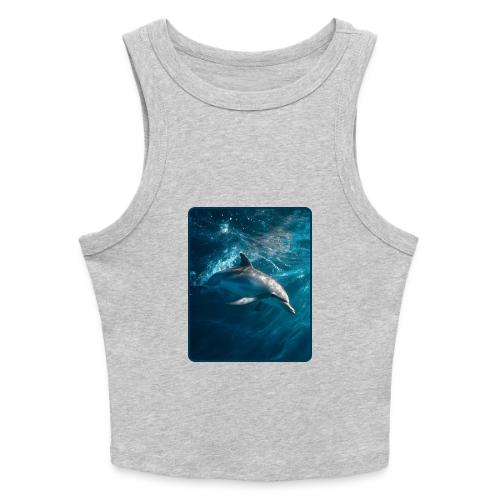 Dolphin Sunlit Ocean Serenity Design - Slim Fit Rib Women's Tank Top