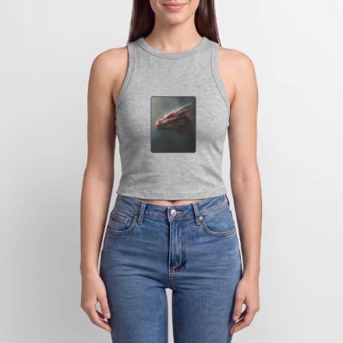 Red Dragon Fog Portrait Design - Slim Fit Rib Women's Tank Top