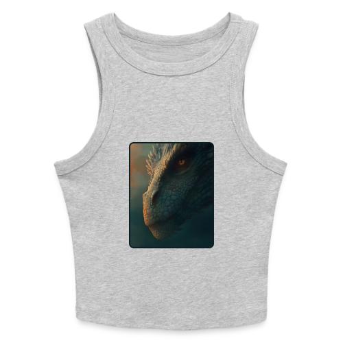 Golden Eye Dragon Close-Up Design - Slim Fit Rib Women's Tank Top