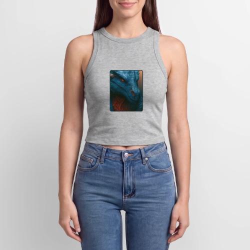 Turquoise Dragon Fire Eye Design - Slim Fit Rib Women's Tank Top