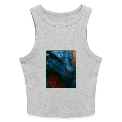Turquoise Dragon Fire Eye Design - Slim Fit Rib Women's Tank Top