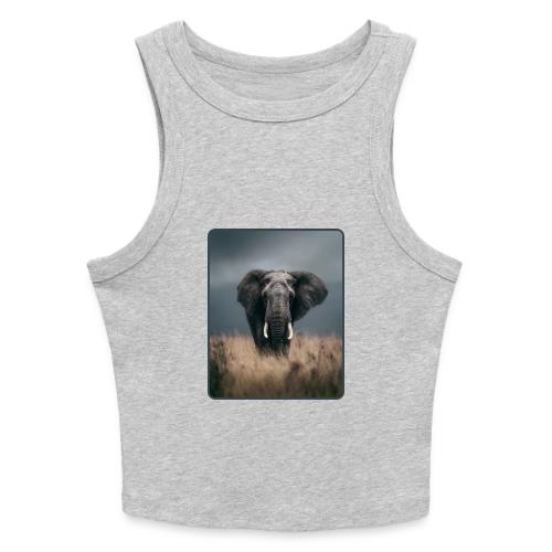 Majestic African Elephant Portrait Design - Slim Fit Rib Women's Tank Top