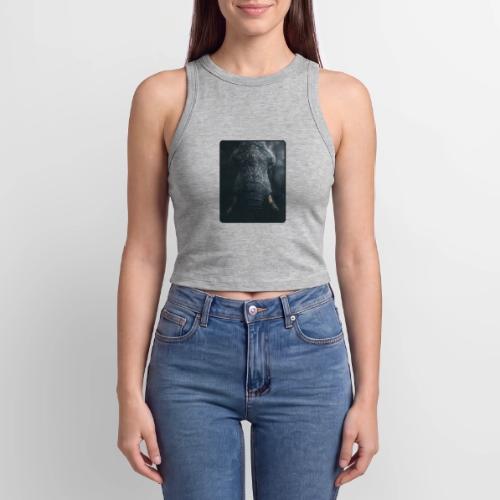 Shadow Elephant Intense Eyes Design - Slim Fit Rib Women's Tank Top