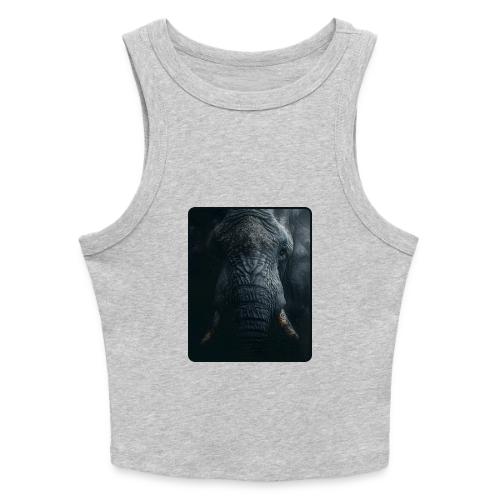 Shadow Elephant Intense Eyes Design - Slim Fit Rib Women's Tank Top
