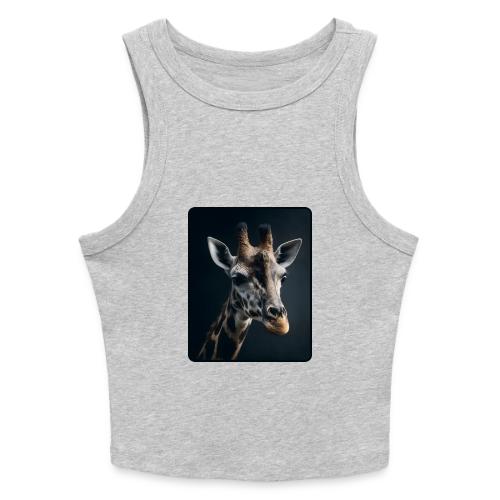 Majestic Giraffe Artistic Portrait Design - Slim Fit Rib Women's Tank Top