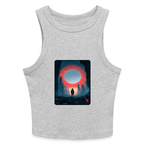Cosmic Portal Future City Design - Slim Fit Rib Women's Tank Top