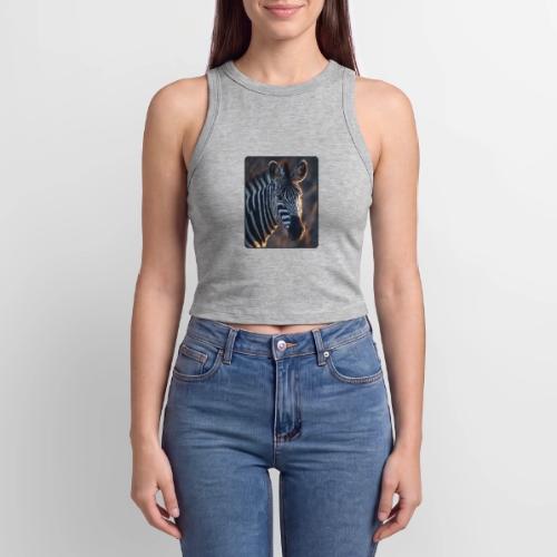 Majestic Zebra Sunset Portrait Design - Slim Fit Rib Women's Tank Top