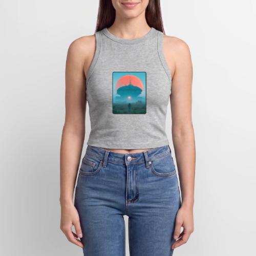 Astronaut Alien Outpost Design - Slim Fit Rib Women's Tank Top