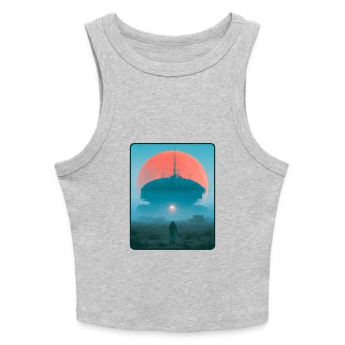Astronaut Alien Outpost Design - Slim Fit Rib Women's Tank Top