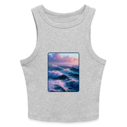 Dreamy Pastel Ocean Sunset Art - Slim Fit Rib Women's Tank Top