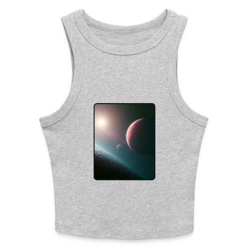 Deep Space Planet Horizon Art - Slim Fit Rib Women's Tank Top